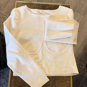 Good American Cream Long Sleeve Top